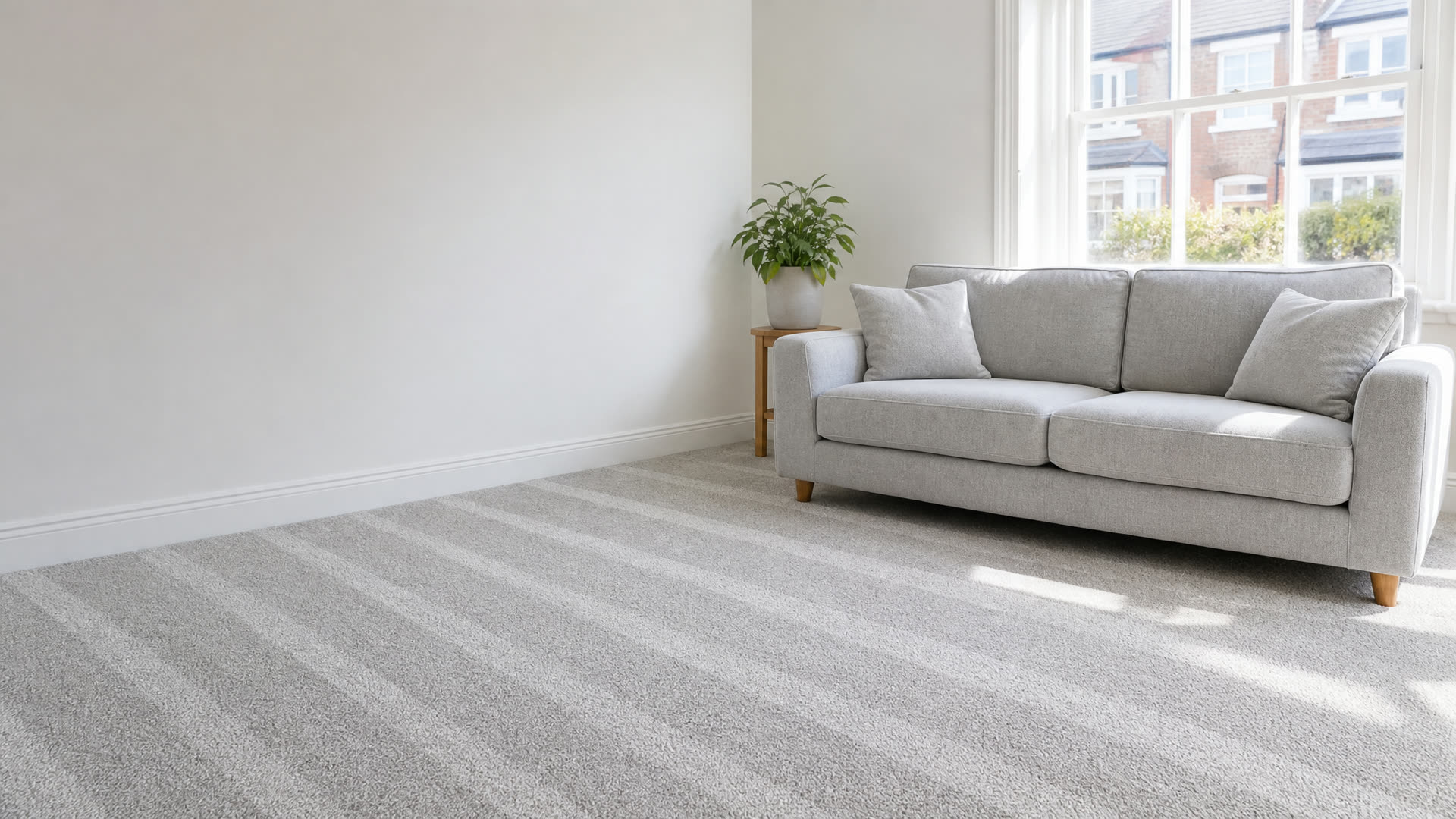 Freshly cleaned carpet in a bright Coventry living room